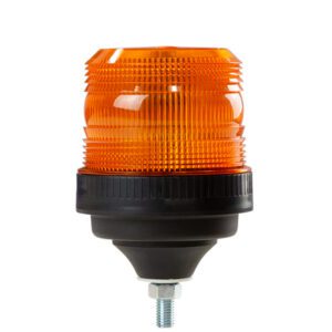 9 LED Beacon Amber, 12/24v, 1 Bolt Ecco Silver