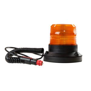 9 LED Beacon Amber, 12/24v, Magnetic Ecco Silver