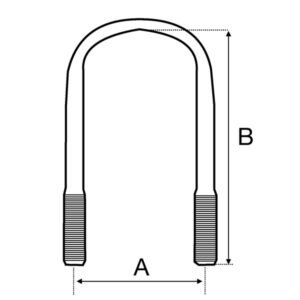 U Bolt, Flattened, B = 282mm Thread M24