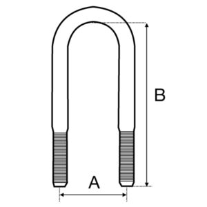 U Bolt, Round, B = 340mm Thread M24