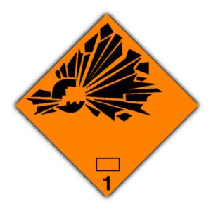 Marker Board ADR Hazard Diamond Class 1 Self Adhesive 250 x 250mm
