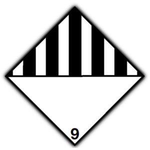 Marker Board ADR Hazard Diamond Class 9 Self Adhesive 250 x 250mm