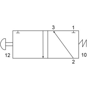 3/2 Black Button Spring Valve 03040402