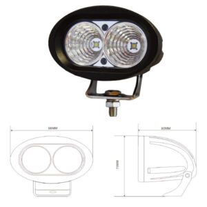 2 x 10W LED Work Lamp – Black, 10-48V 2000lm, IP67 Pack Qty 1