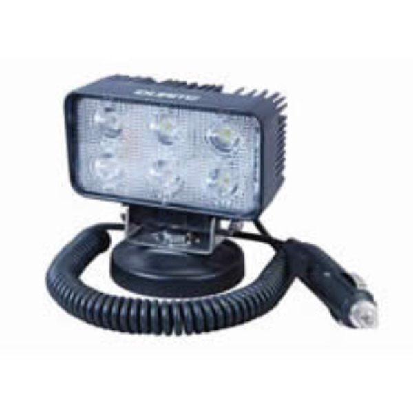 6 x 3W LED Work Lamp with Magnetic Base and 450mm Flying Lead - Black, 12/24V, IP67 Pack Qty 1