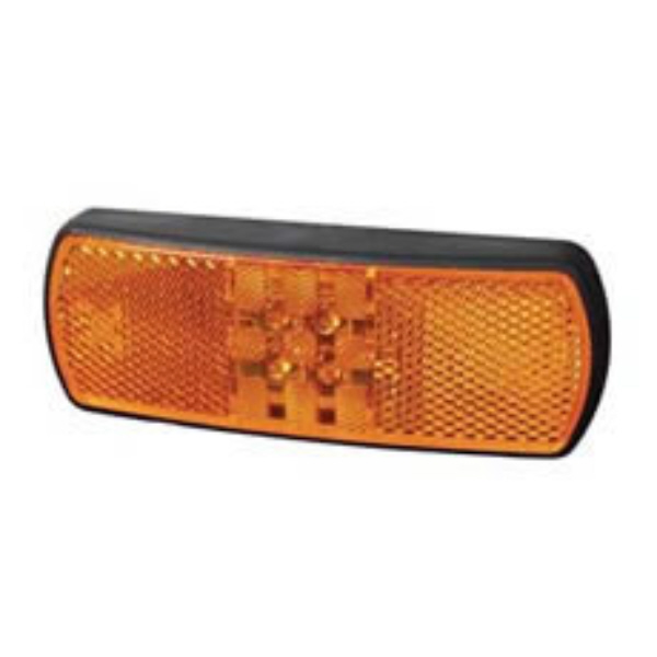 Amber LED Side Marker & Reflex Reflector Lamp with Leads - 12/24V Pack Qty 1
