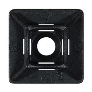 Black Adhesive Fixing Base for 5mm Cable Ties – 28 x 28mm Pack Qty 25