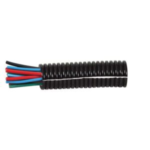 Black Nylon Heavy-Duty Convoluted Split Tubing – 37NW x 25m Pack Qty 25