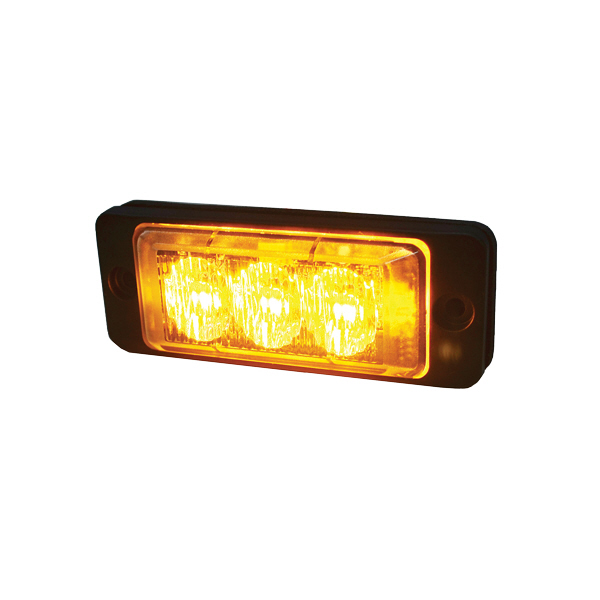 R65 Slimline High Intensity 3 Amber LED Warning Light (20 flash patterns) Pack Qty 1