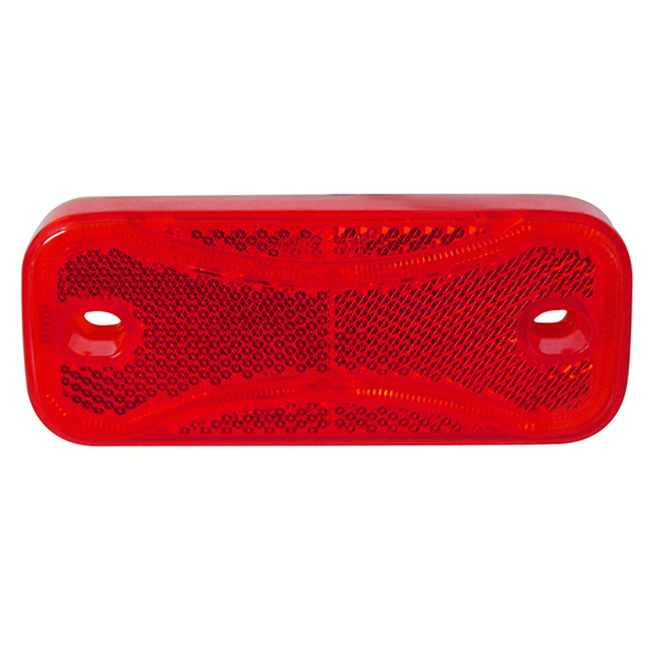 Red LED Rear Marker Lamp With Reflex Reflector And Flying Leads - 12/24V Pack Qty 1