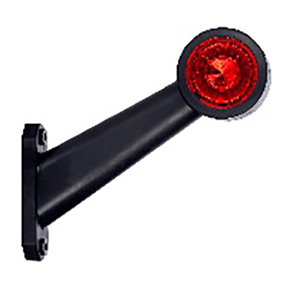 RH Red/White LED Long Oblique Outline Marker Lamp - 12/24V Pack Qty 1