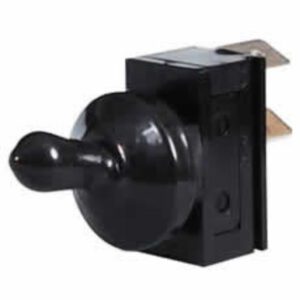 Splashproof On/Off Toggle Switch with Rubber Gaiter – 10A at 12V Pack Qty 1