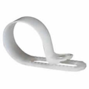 White Nylon P Cable Clips for 22-30mm diameter cable Pack Qty 1000