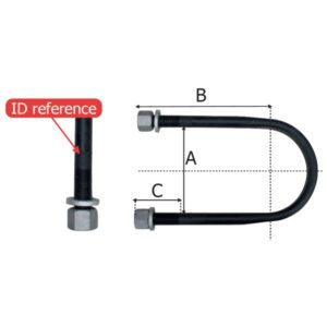 U Bolts Kit A = 147mm B = 248mm C = 60mm