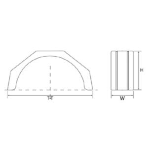 Thermoplastic Mudguard Small Trailer W250mm