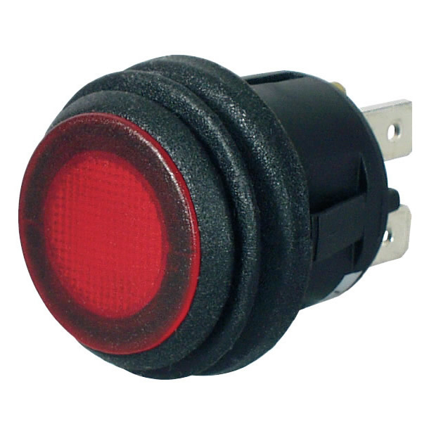 Red LED On/Off Round Rocker Switch - 12V Pack Qty 1